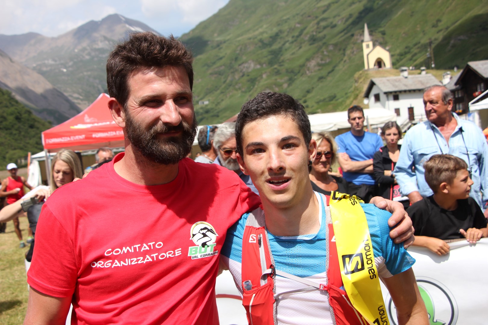 Gianluca Barp, president of Formazza Event, and Riccardo Montani, winner of BT 52 km